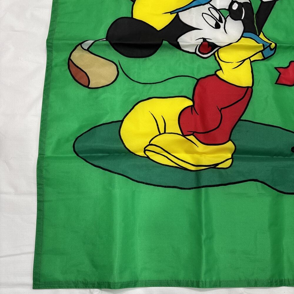 Vintage 1998 Disney Mickey Mouse Golf Yard Flag Banner Nylon Double Sided 27x42” - Picture 2 of 10